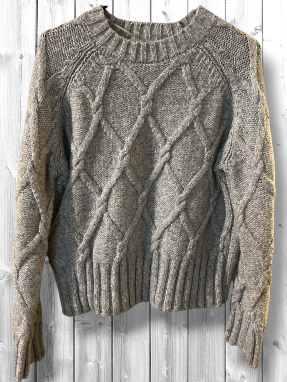 🌷NWOT-Steve Madden Gray Cable Knit Crewneck Sweater